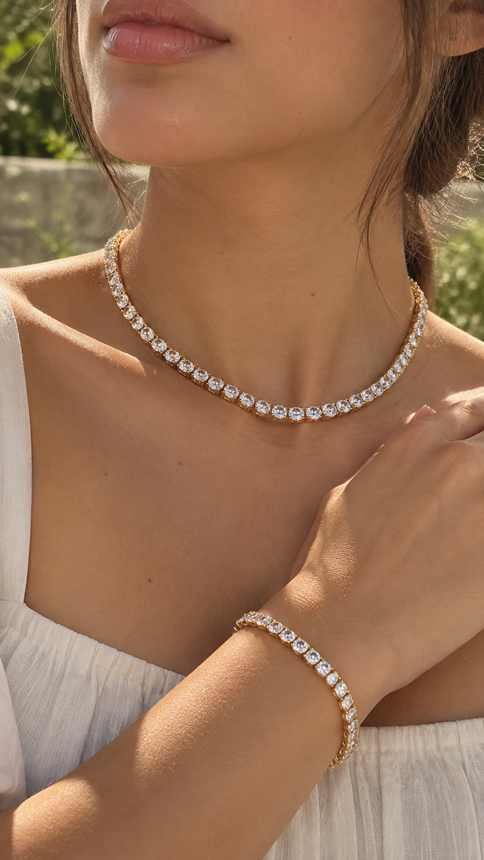 Full Tennis Set: Collar + Brazalete