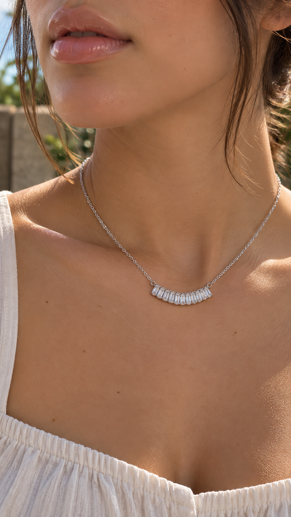 Collar Tiara Plateado